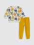 LC Waikiki Crew Neck Printed Long Sleeve Boy Sweatshirt and Trousers 2-Pack Set